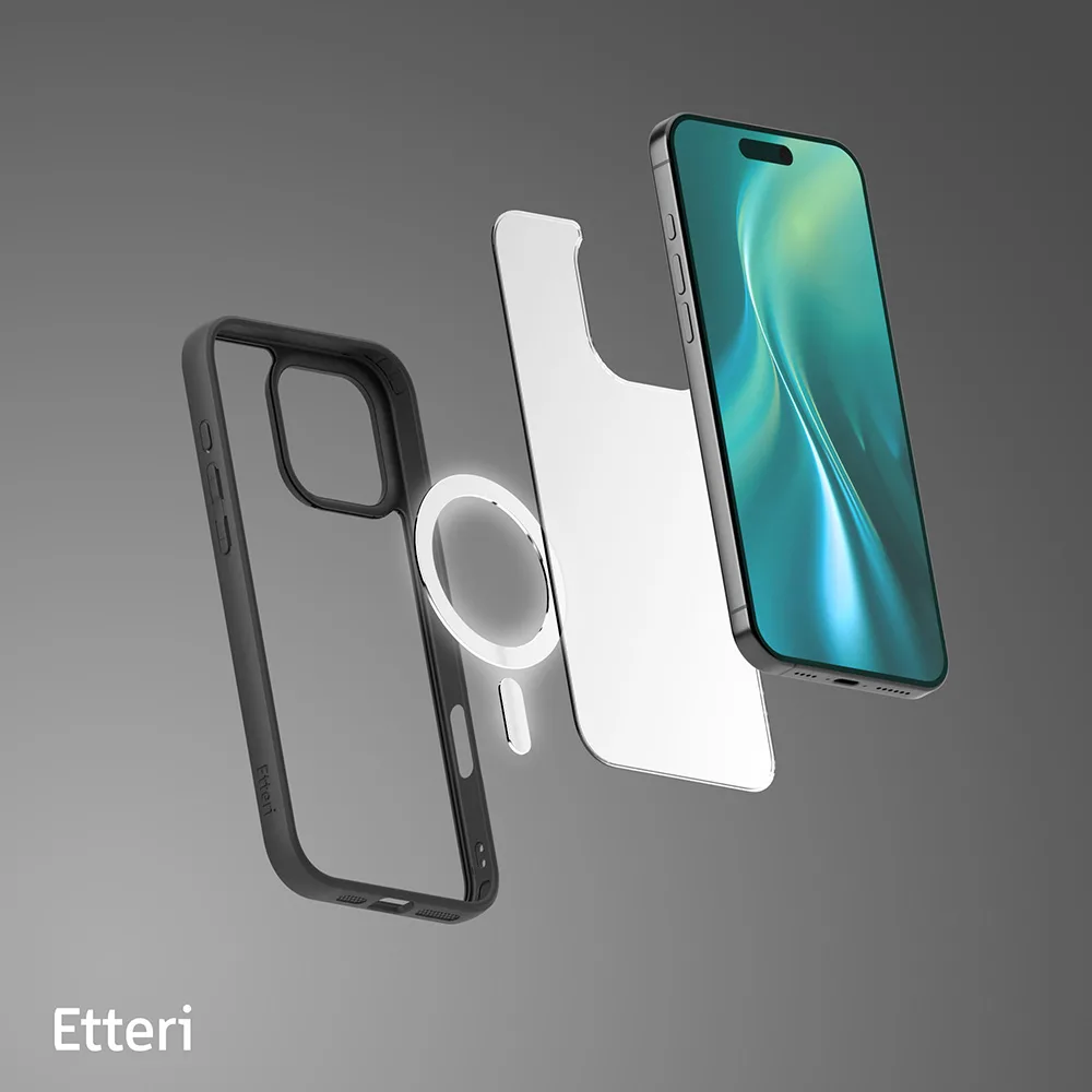 Etteri Matt Mag-fodral för iPhone 16 Pro Max 6,9 tum svart