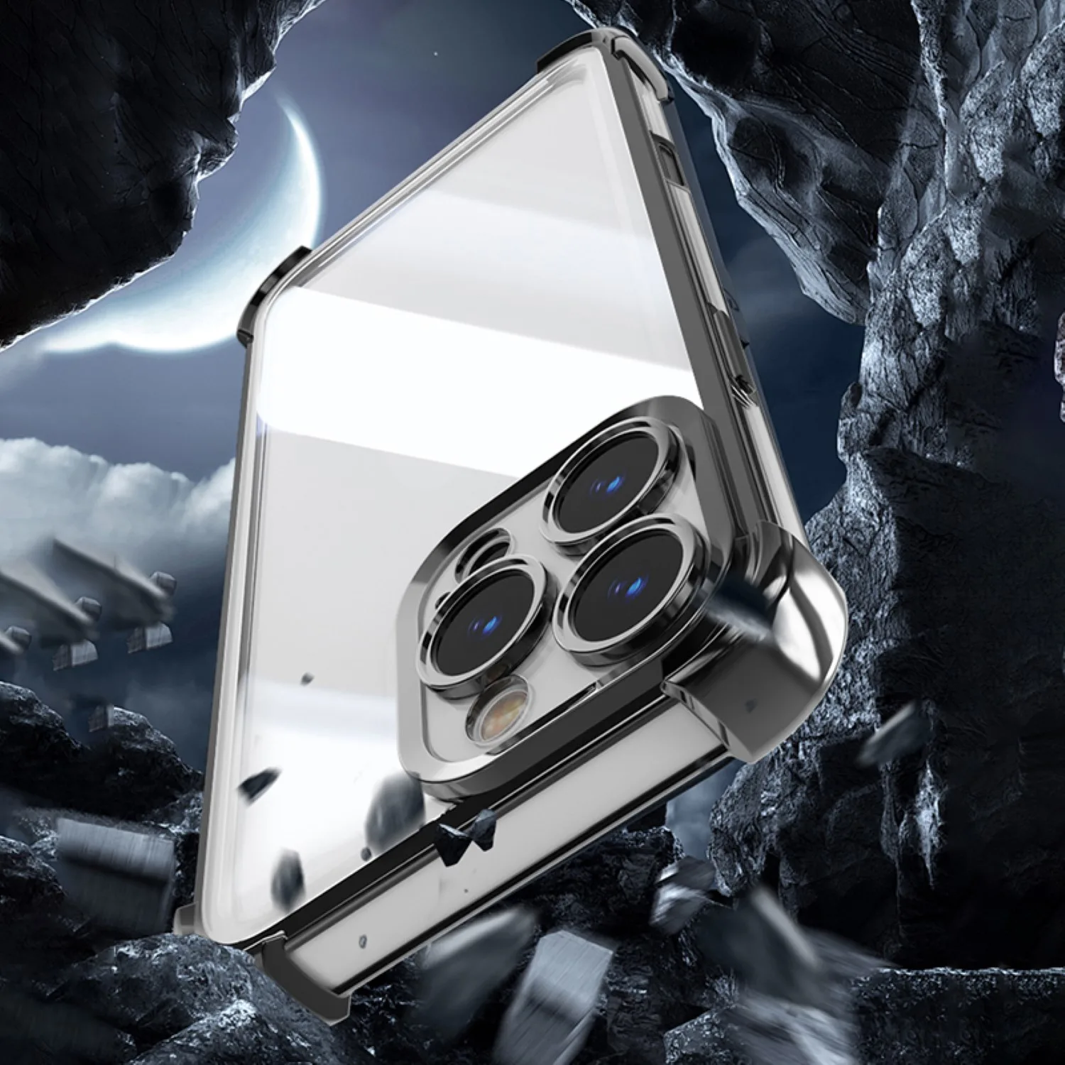 Anti Shock Chrome-fodral för iPhone 15 6,1″ svart