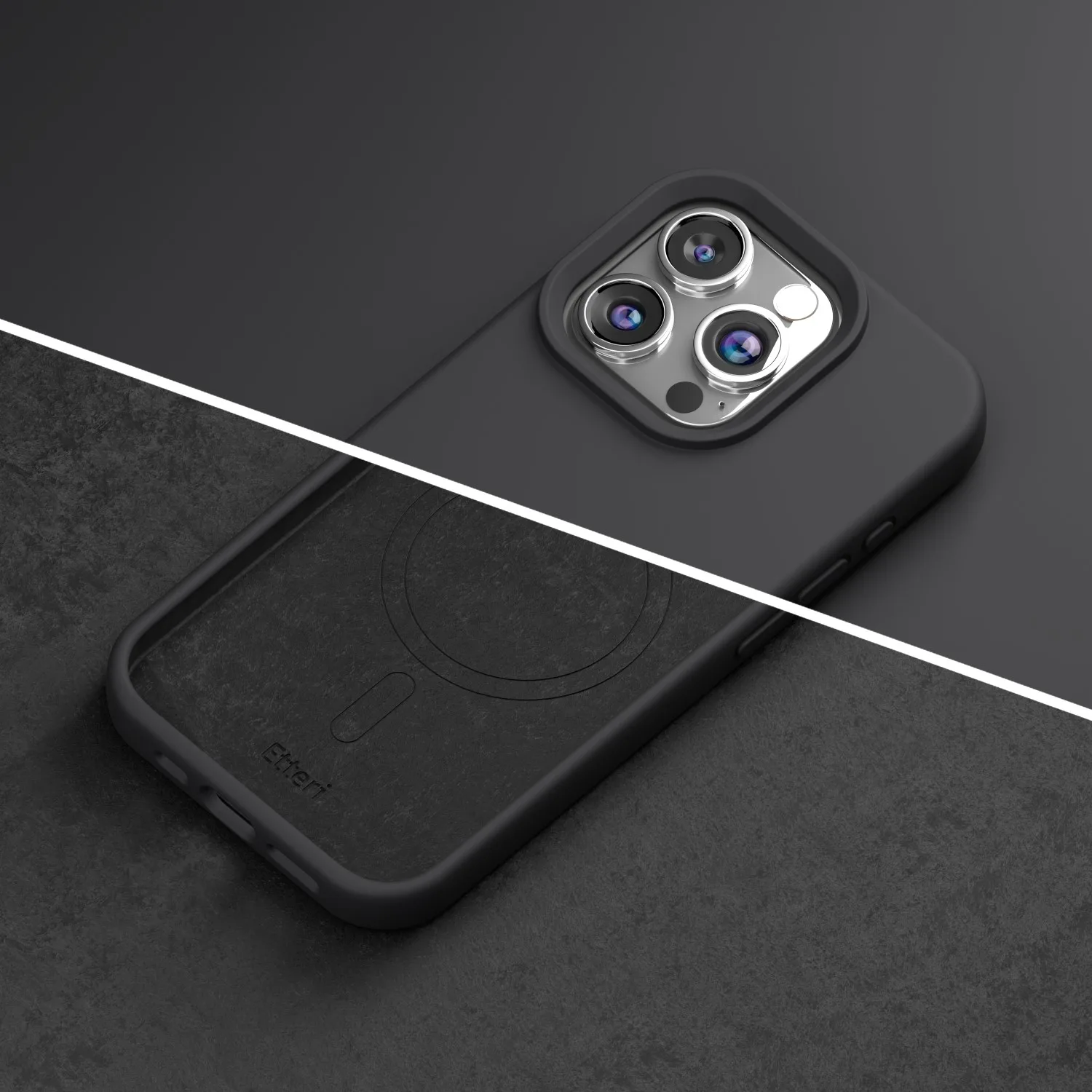 Etteri Silicone Mag case for iPhone 15 Pro Max 6,7″ black