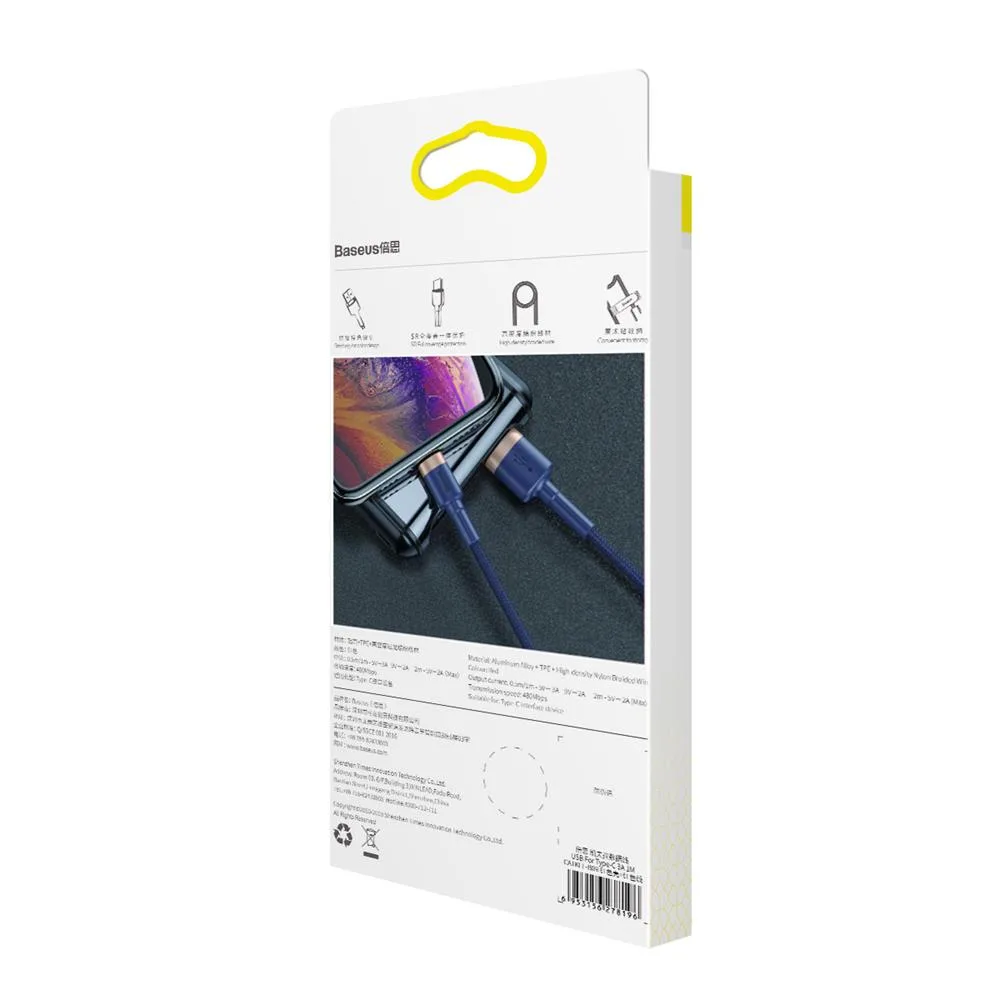 Baseus cable Cafule USB – Lightning 1,0 m 2,4A gold-blue