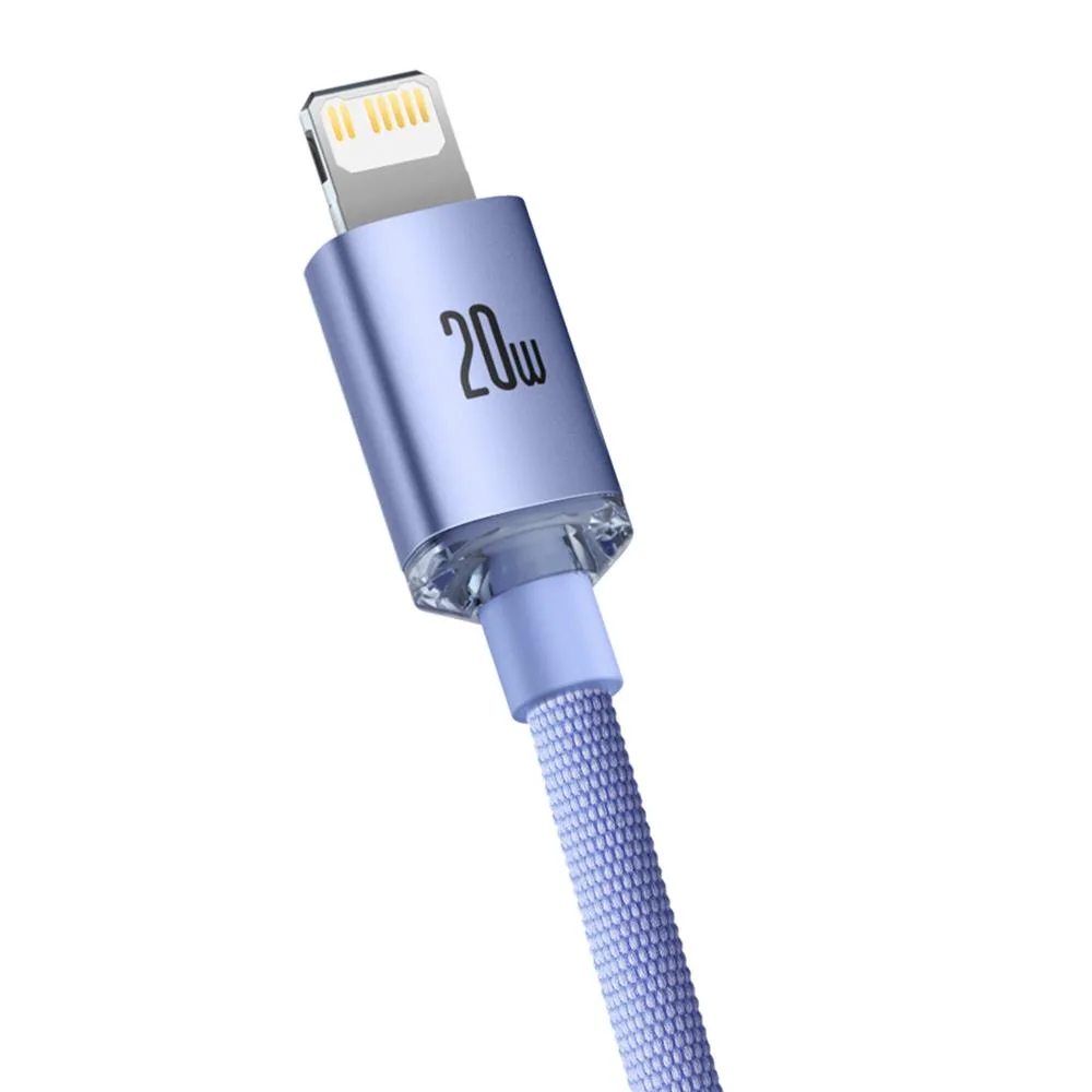 Baseus cable Crystal Shine USB-C – Lightning 2,0 m 20W purple