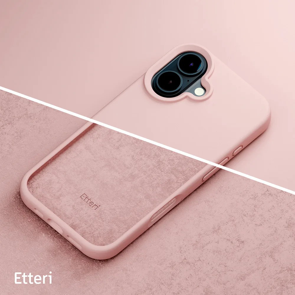 Etteri Silikonfodral till iPhone 16 Plus 6,7″ ljusrosa