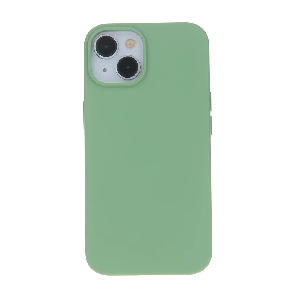 Solid silikonfodral för iPhone 15 Pro 6,1″ ljusgrön