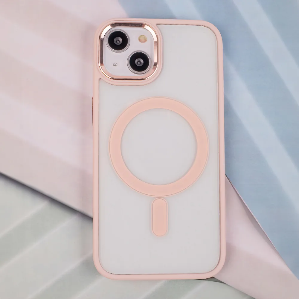 Satin Clear Mag-fodral för iPhone 11 rosa