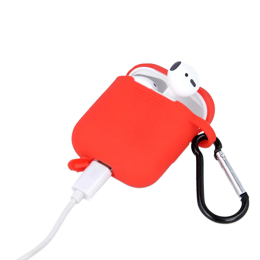 Fodral för Airpods / Airpods 2 röd med krok