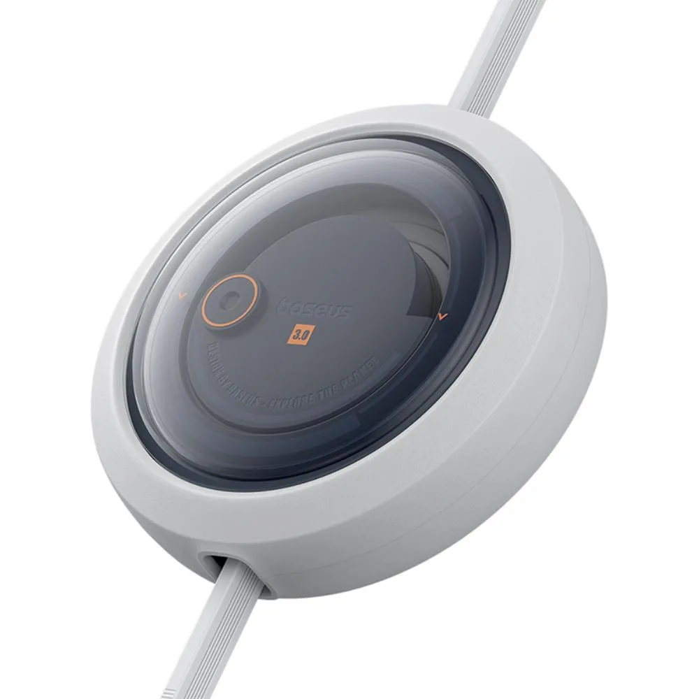 Baseus Free2Draw Utdragbar Kristallsnabbkabel USB till M+L+C 100W 1,1m Månvit