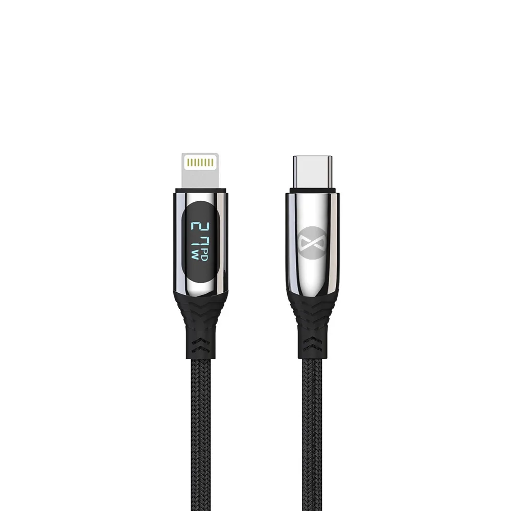 Forever LCD-kabel USB-C – Lightning 1,0 m 27W svart