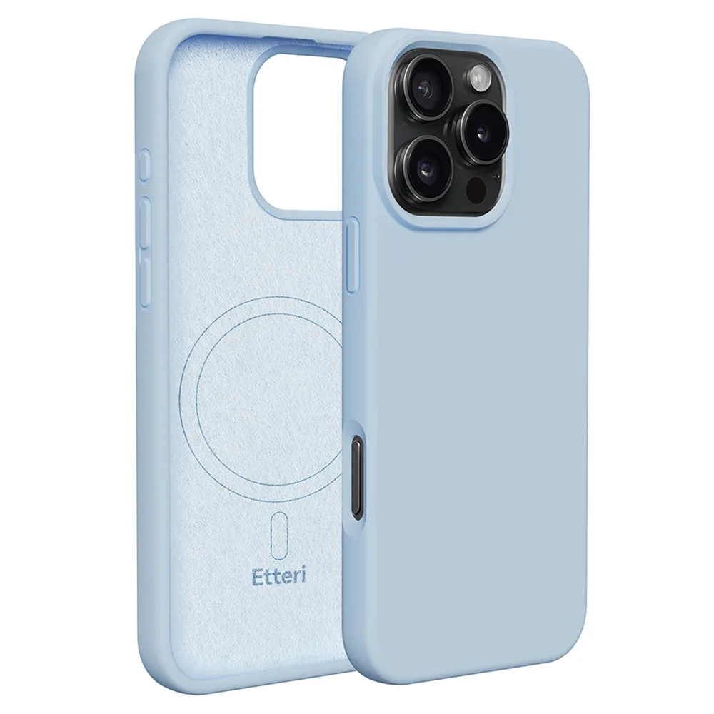 Etteri Silicone Mag case for iPhone 16 Pro 6,3" light blue
