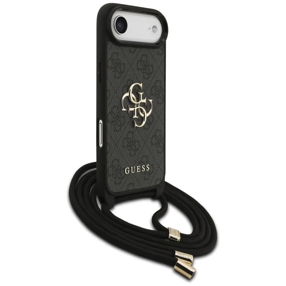 Guess 4G Big Logo Cord Stap Crossbody case for iPhone Air black