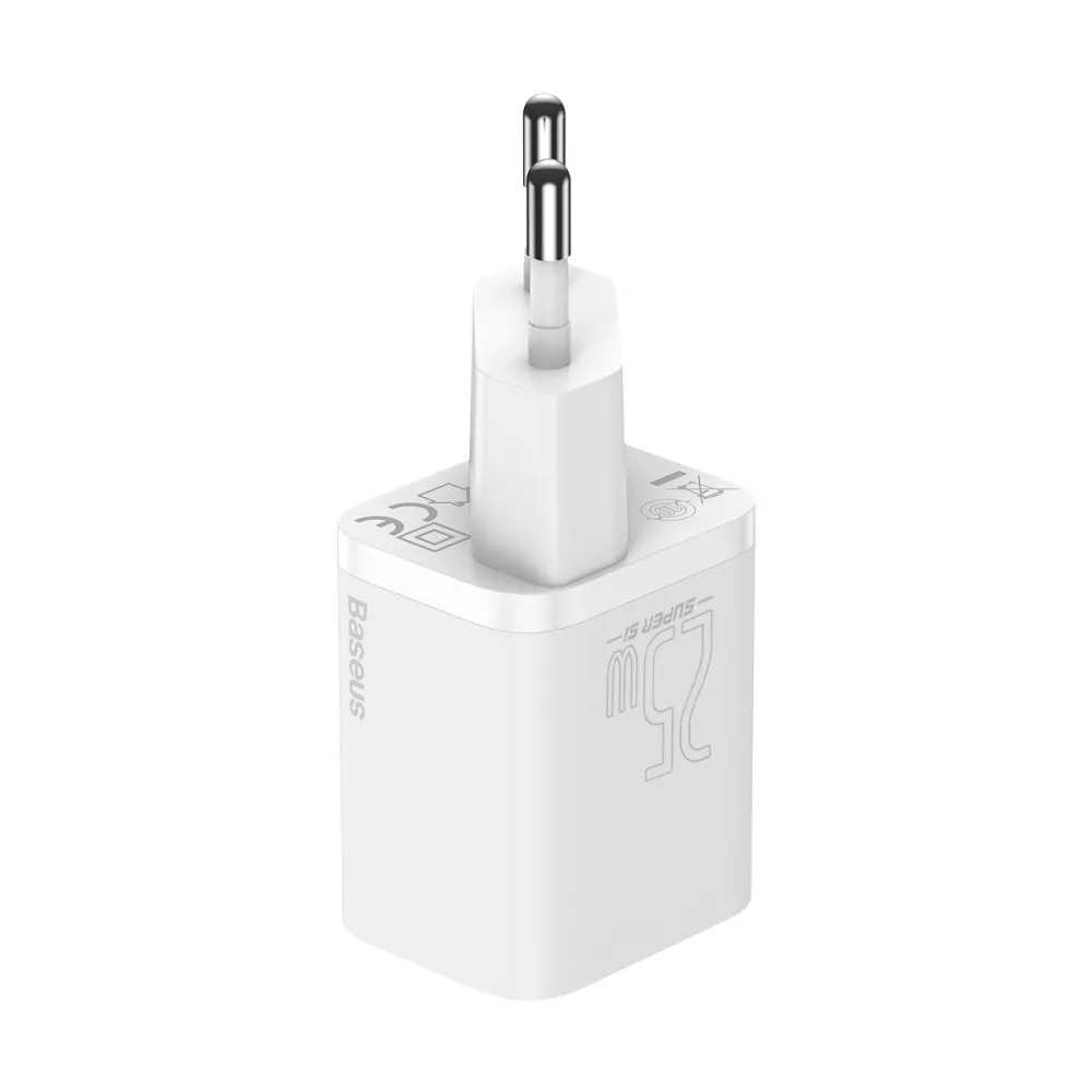 Baseus väggladdare Super Si PD 25W 1x USB-C vit + USB-C – USB-C-kabel