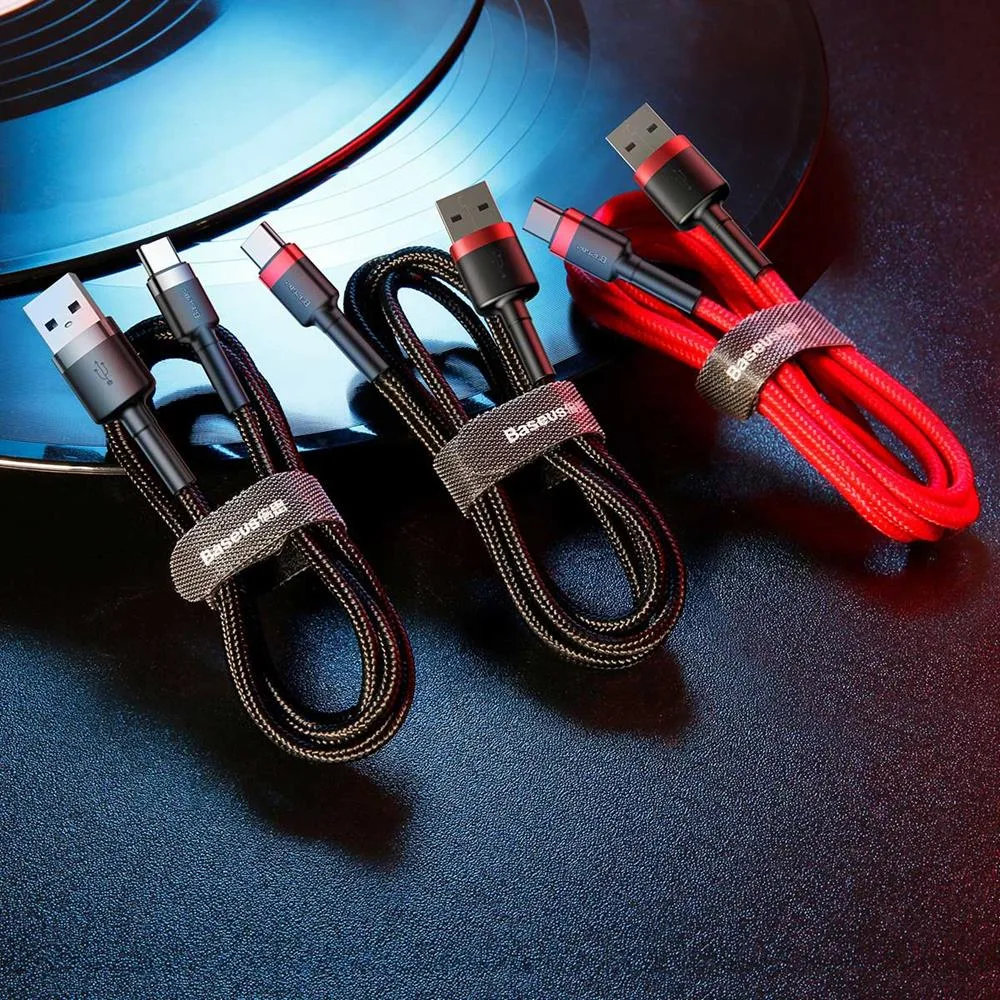 Baseus cable Cafule USB – USB-C 3,0 m 2A red-black