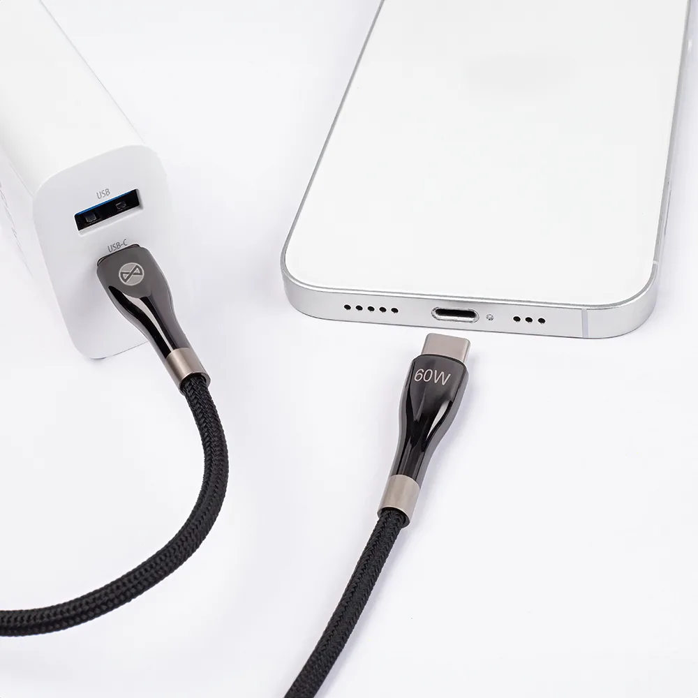 Forever Sleek cable USB-C – USB-C 1,0 m 60W black