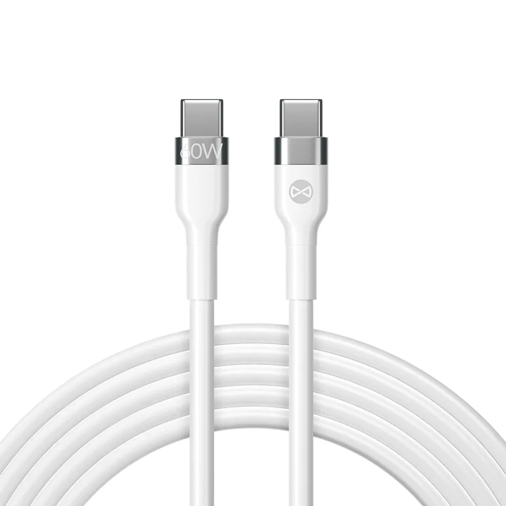 Forever Flexible cable USB-C – USB-C 1,0 m 60W white