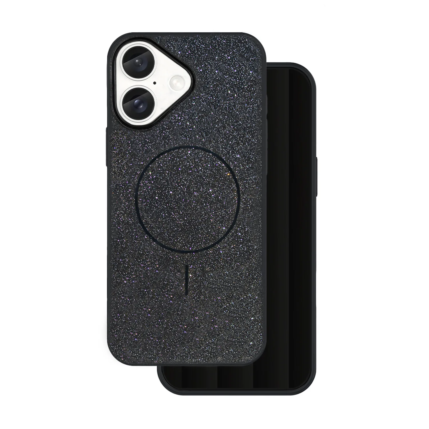 Glitter Thin Mag-fodral för iPhone 16 6,1″ svart