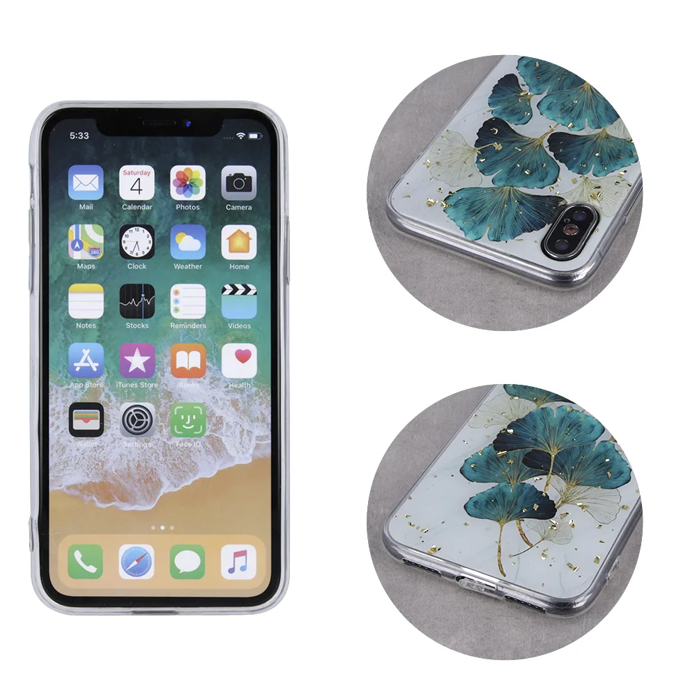 Guld Glam fodral för Samsung Galaxy A14 4G / A14 5G blad