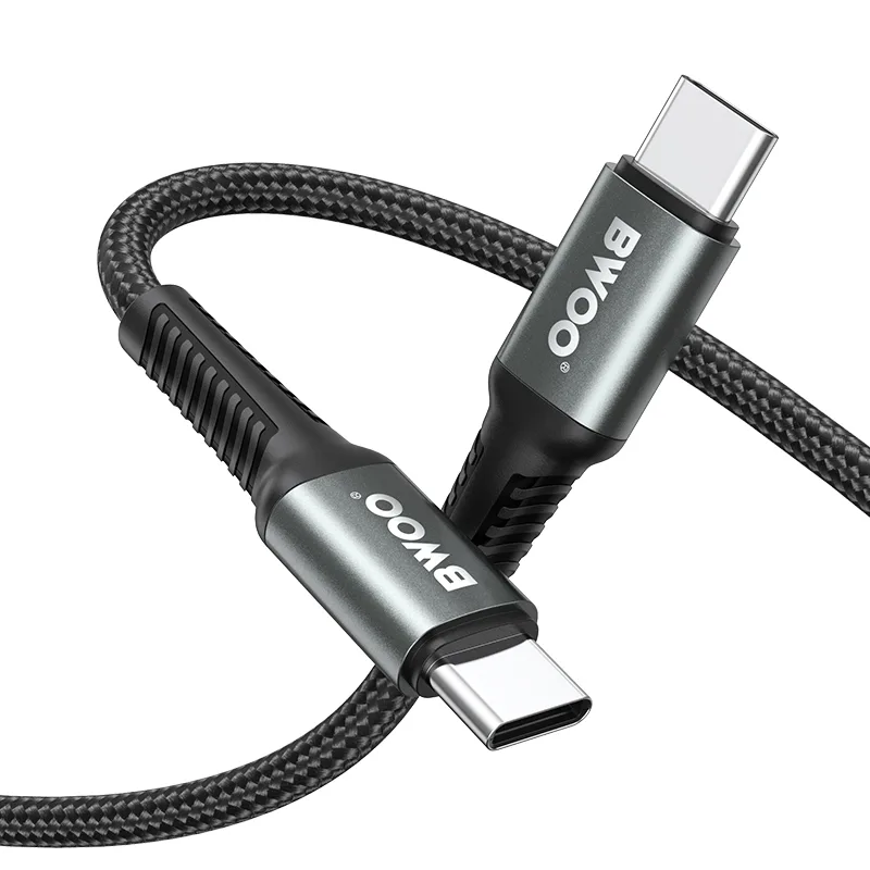 BWOO Flettad USB-C-kabel – USB-C 3m 60W svart