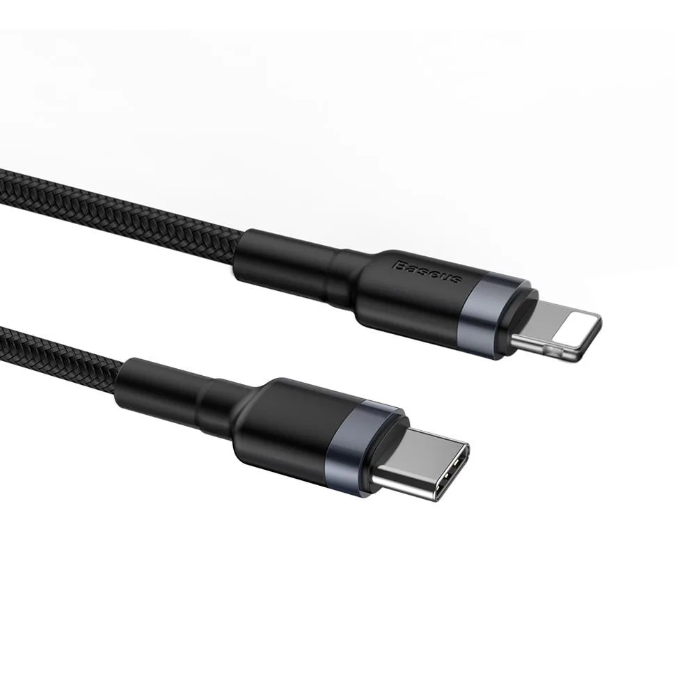 Baseus cable Cafule PD USB-C – Lightning 1,0 m gray-black 18W