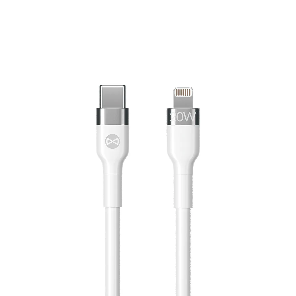 För alltid flexibel kabel USB-C – Lightning 2,0 m 20W vit