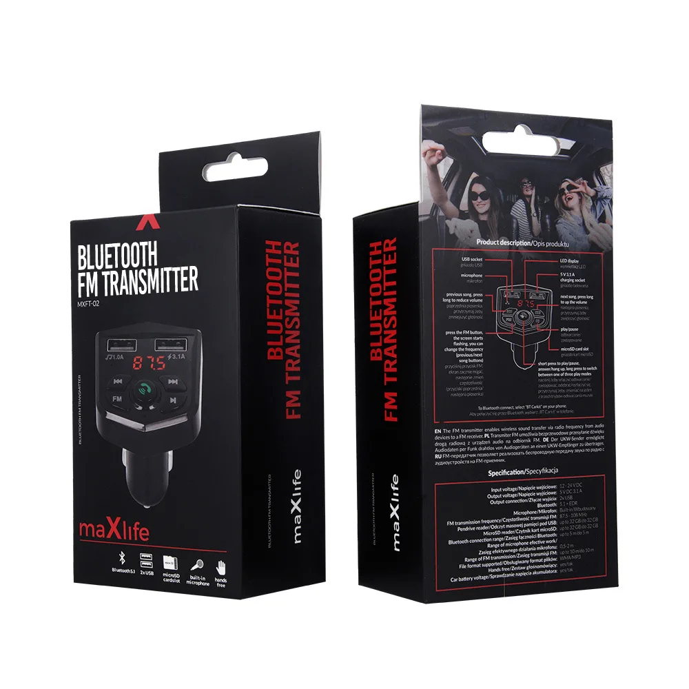 Maxlife FM transmitter BT MXFT-02 black