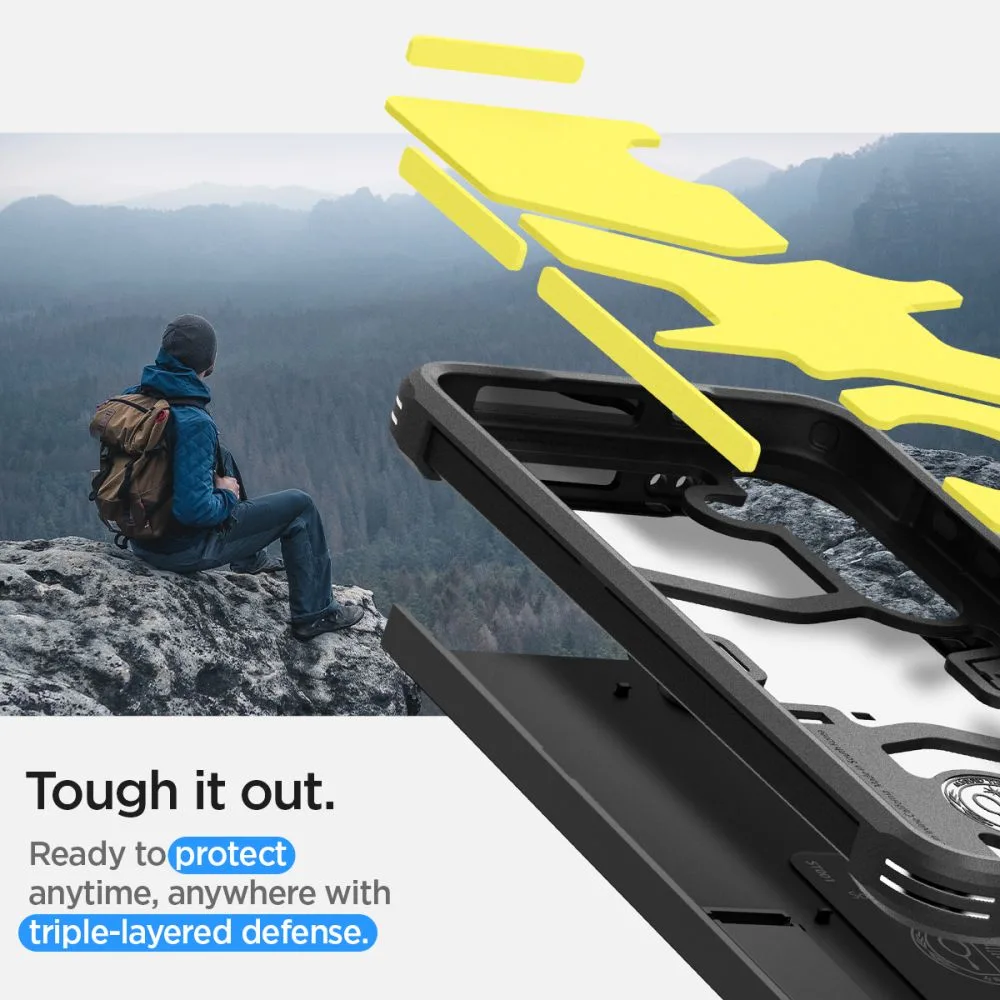 Spigen Tough Armor-fodral för Samsung Galaxy S24 i svart