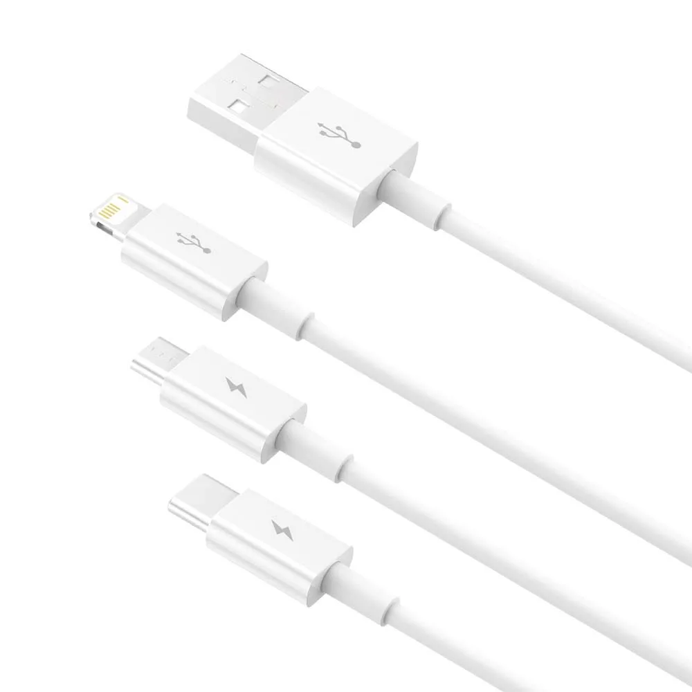 Baseus cable 3in1 Superior USB – Lightning + USB-C + microUSB 1,5 m 3,5A white