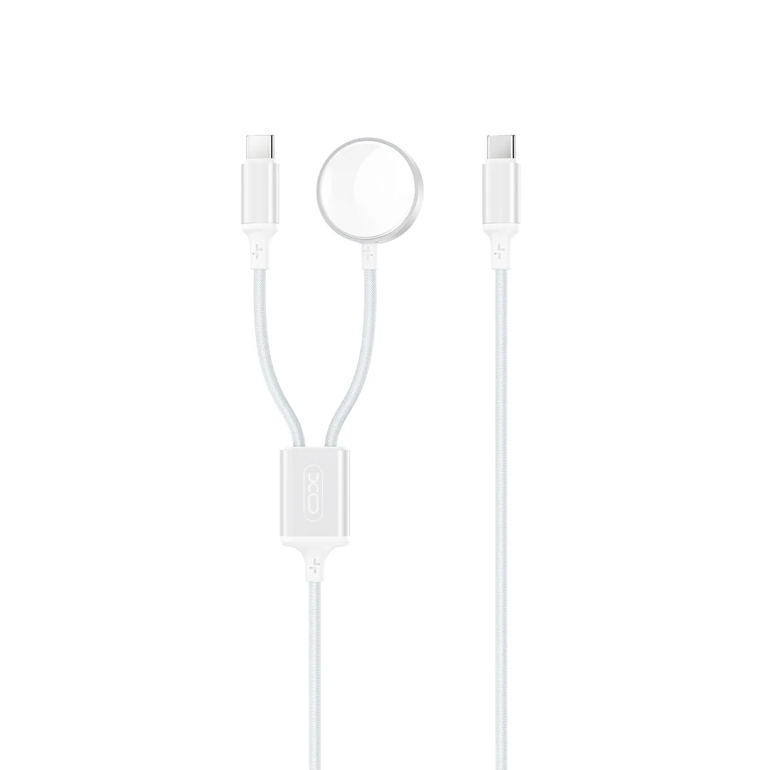 XO trådlös induktionsladdare CX030 vit för Apple Watch med USB-C - USB-C-kabel