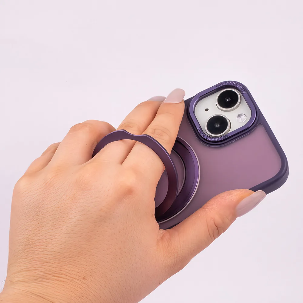 Mag Ring Roterande fodral för iPhone 15 Pro 6,1″ lila