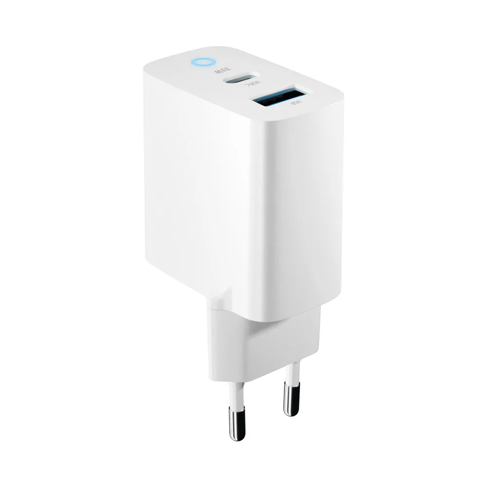 Forever TC-06-33AC GaN PD QC charger 1x USB-C 1x USB 33W white