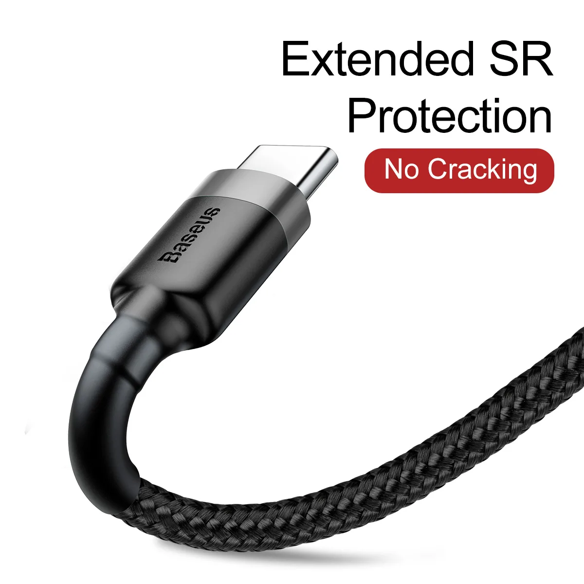 Baseus cable Cafule USB – USB-C 0,5 m 3A gray-black