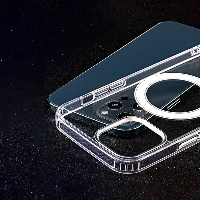 Anti Shock 1,5 mm Mag case for iPhone 15 6,1″ transparent big hole