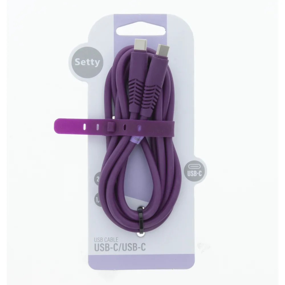Setty sladd USB-C – USB-C 1,5 m 2,1A KSC-C-1.5219 lila