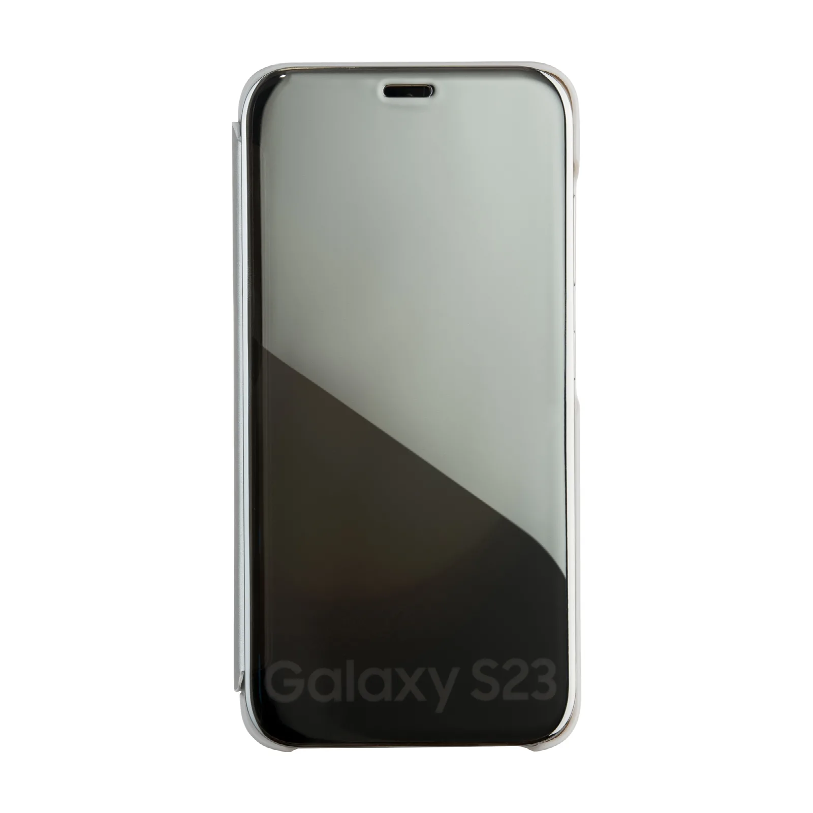 Fällbar spegelvyfodral för Samsung Galaxy A14 4G / A14 5G i silver