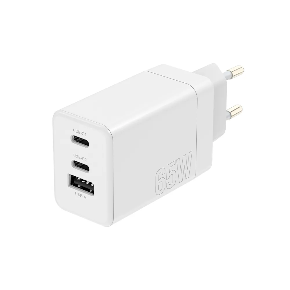 Maxlife MXTC-08-65ACC PD QC charger 2x USB-C 1x USB 65W white