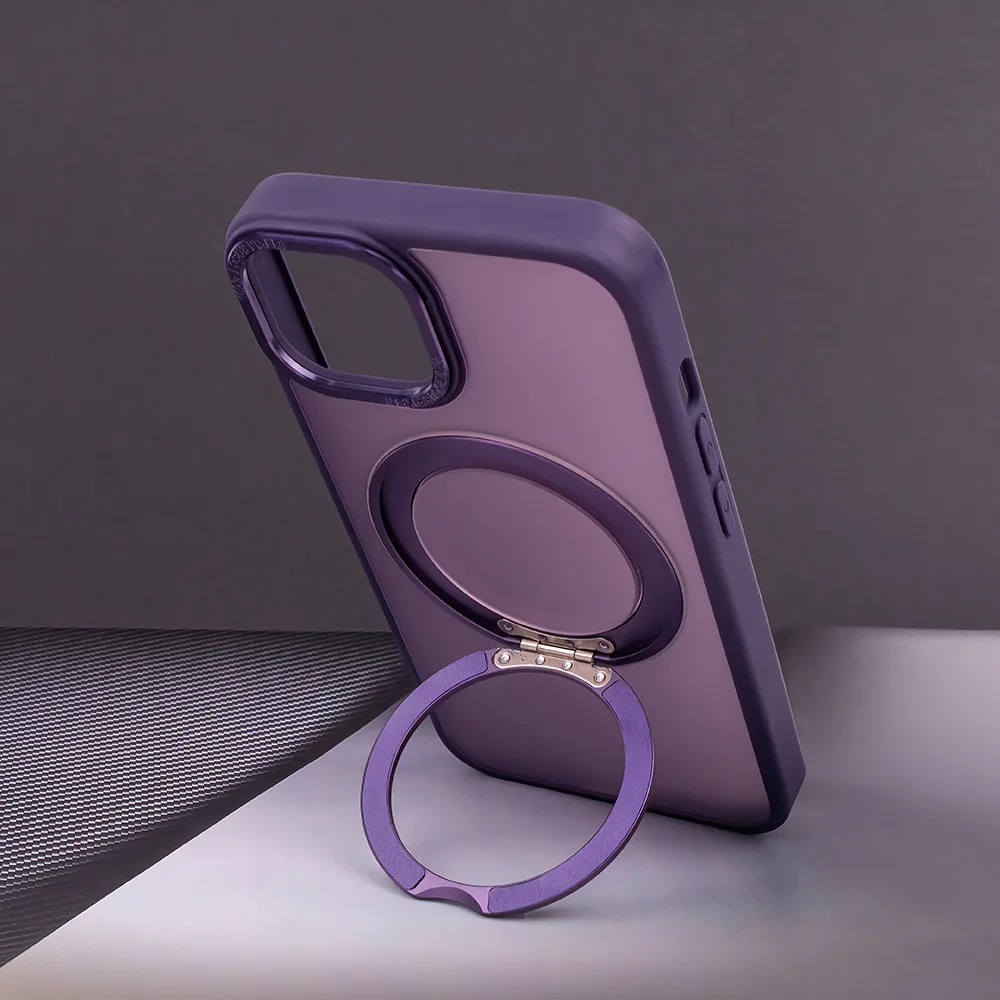 Mag Ring Roterande fodral för iPhone 15 Pro 6,1″ lila