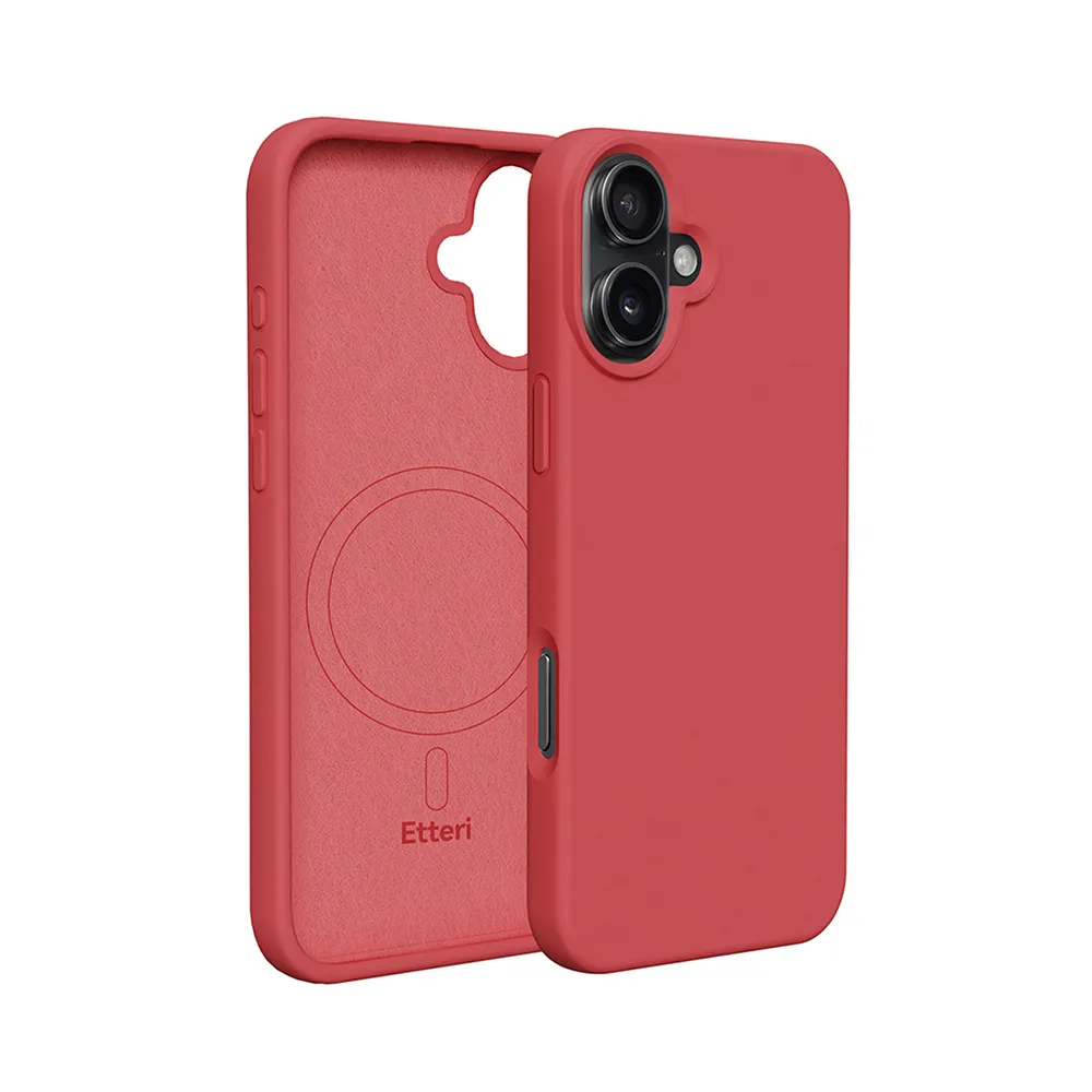 Etteri Silicone Mag case for iPhone 17 Pro Max raspberry