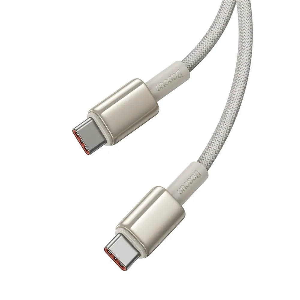 Baseus Tungsten Gold Fast Charging Data Cable Type-C to Type-C 100W 2m Titanium Galaxy Gold