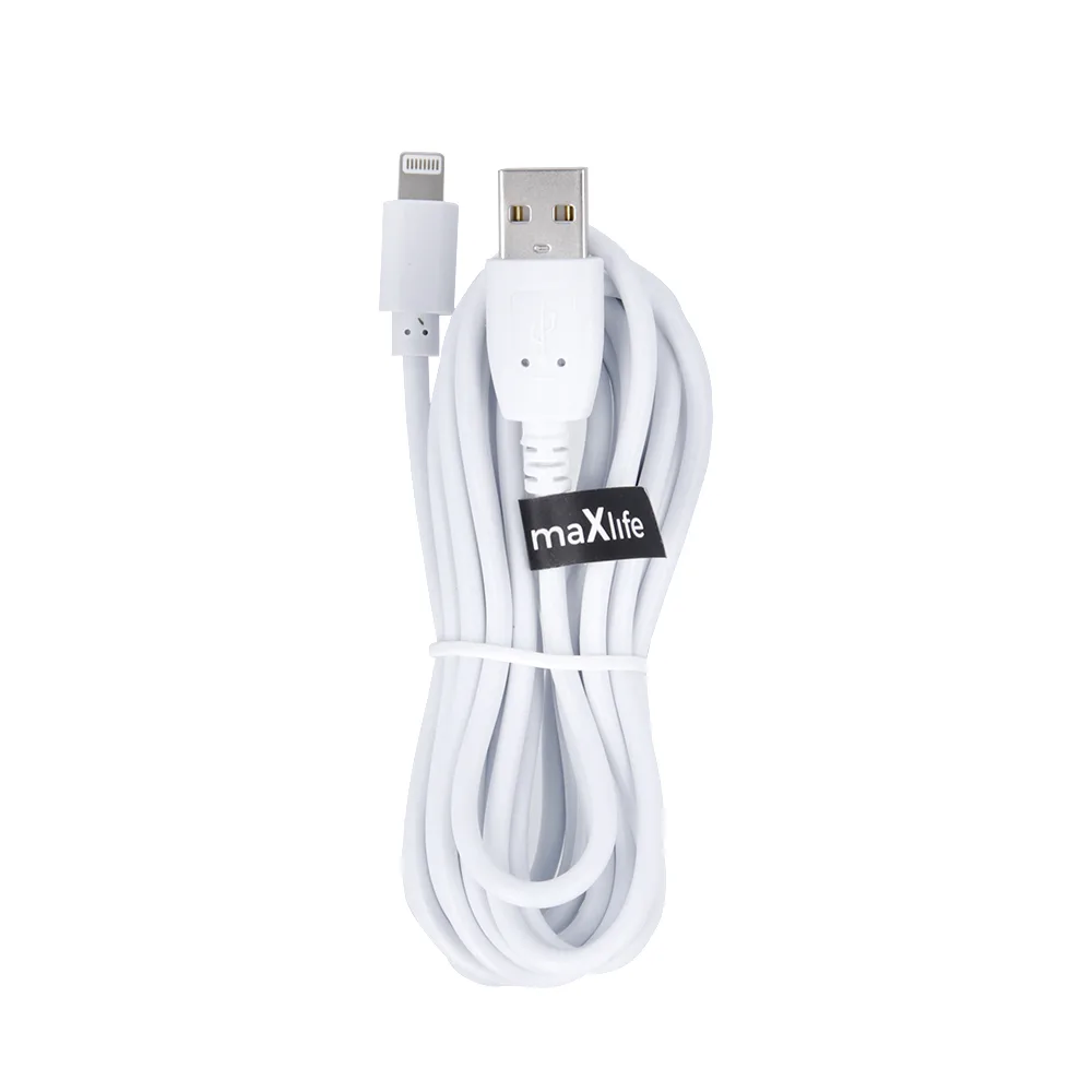 Maxlife cable USB – Lightning 3,0 m 2A white