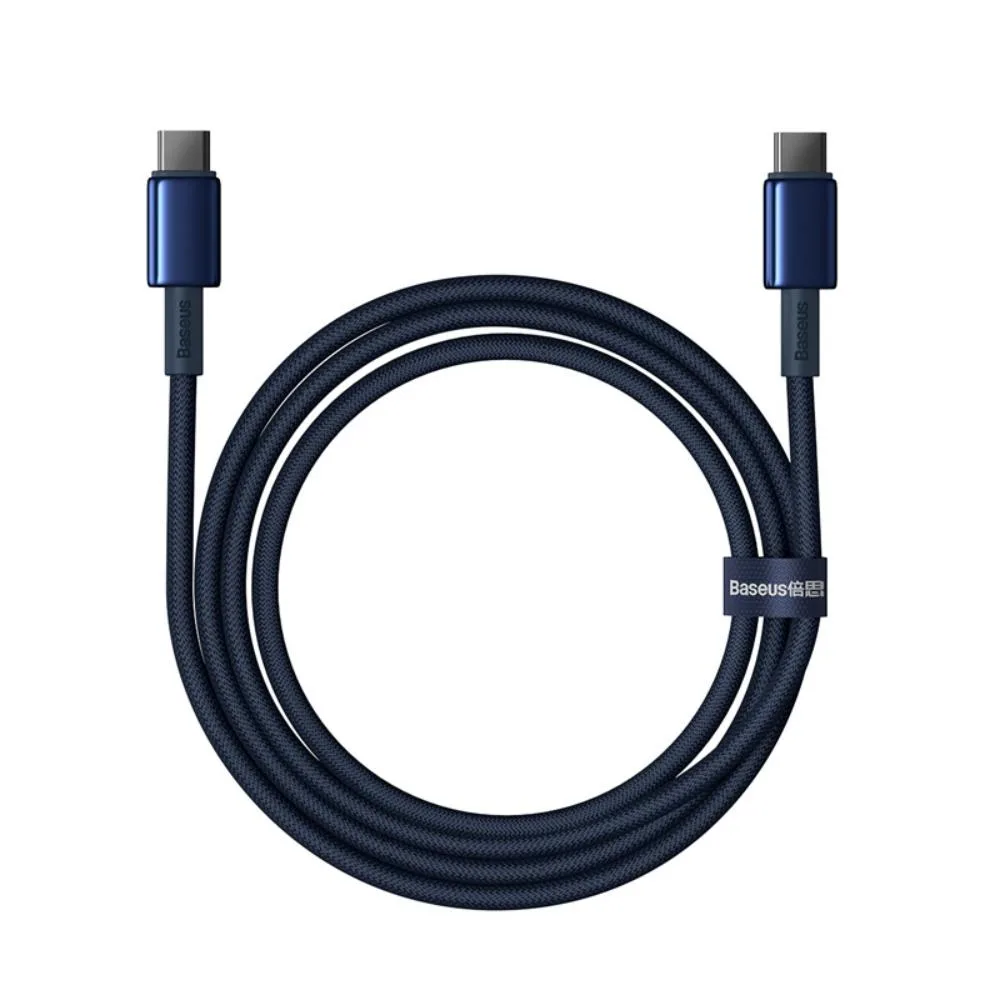 Baseus Tungsten Gold Fast Charging Data Cable Type-C to Type-C 100W 1m Deepsea Blue