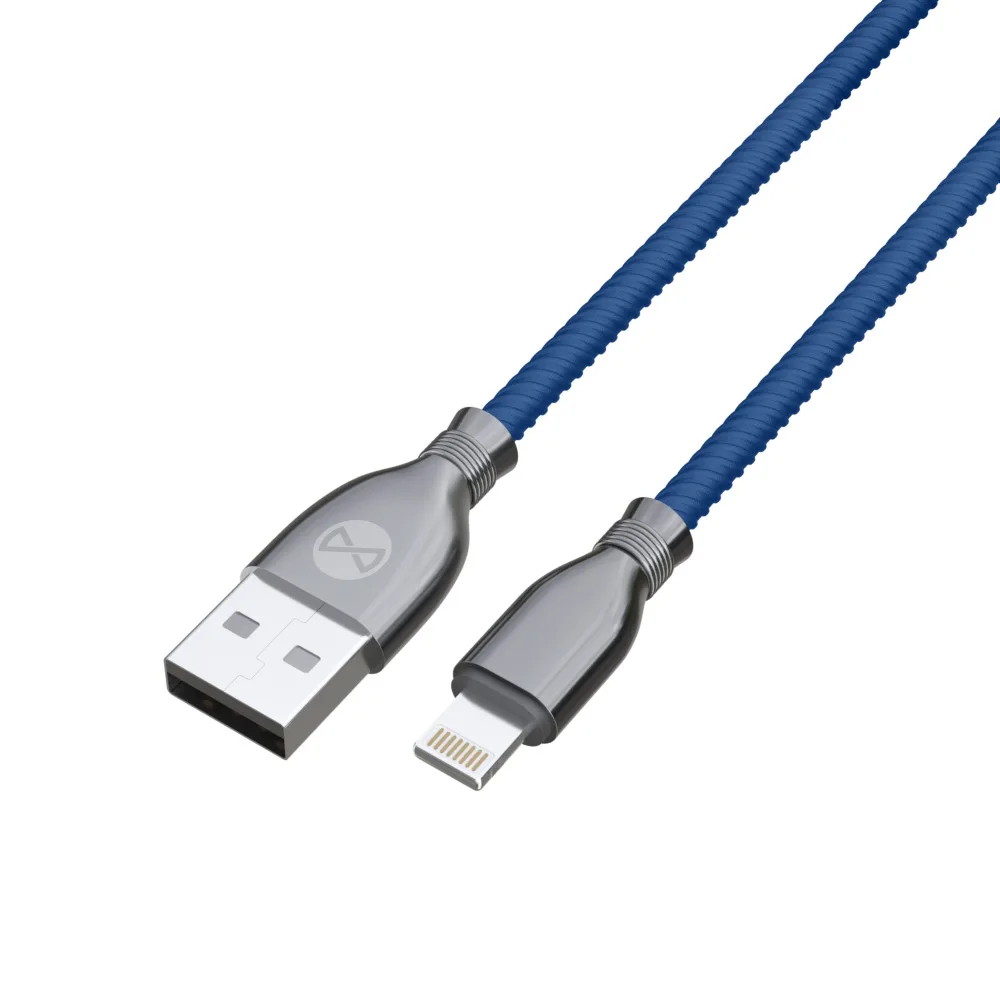 Forever Tornado kabel USB – Lightning 1,0 m 3A marinblå
