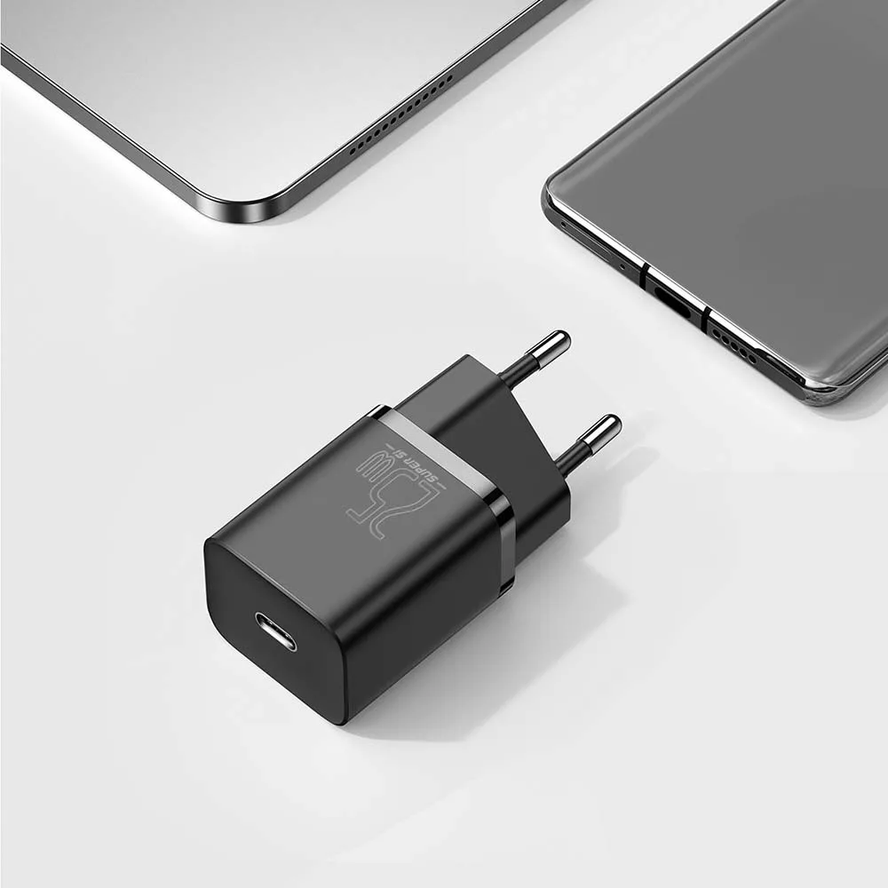 Baseus wall charger Super Si PD 25W 1x USBC black + USB-C – USB-C cable