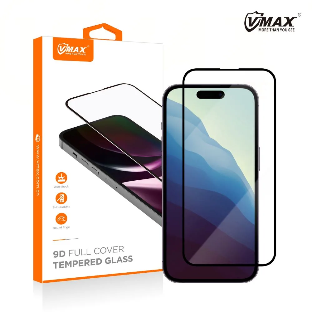 Vmax härdat glas 9D-glas för iPhone 16 Plus 6,7″
