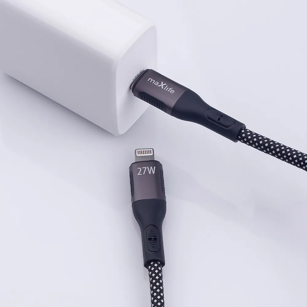 Maxlife MXUC-11 magnetic cable USB-C – Lightning 1,0 m 27W black nylon