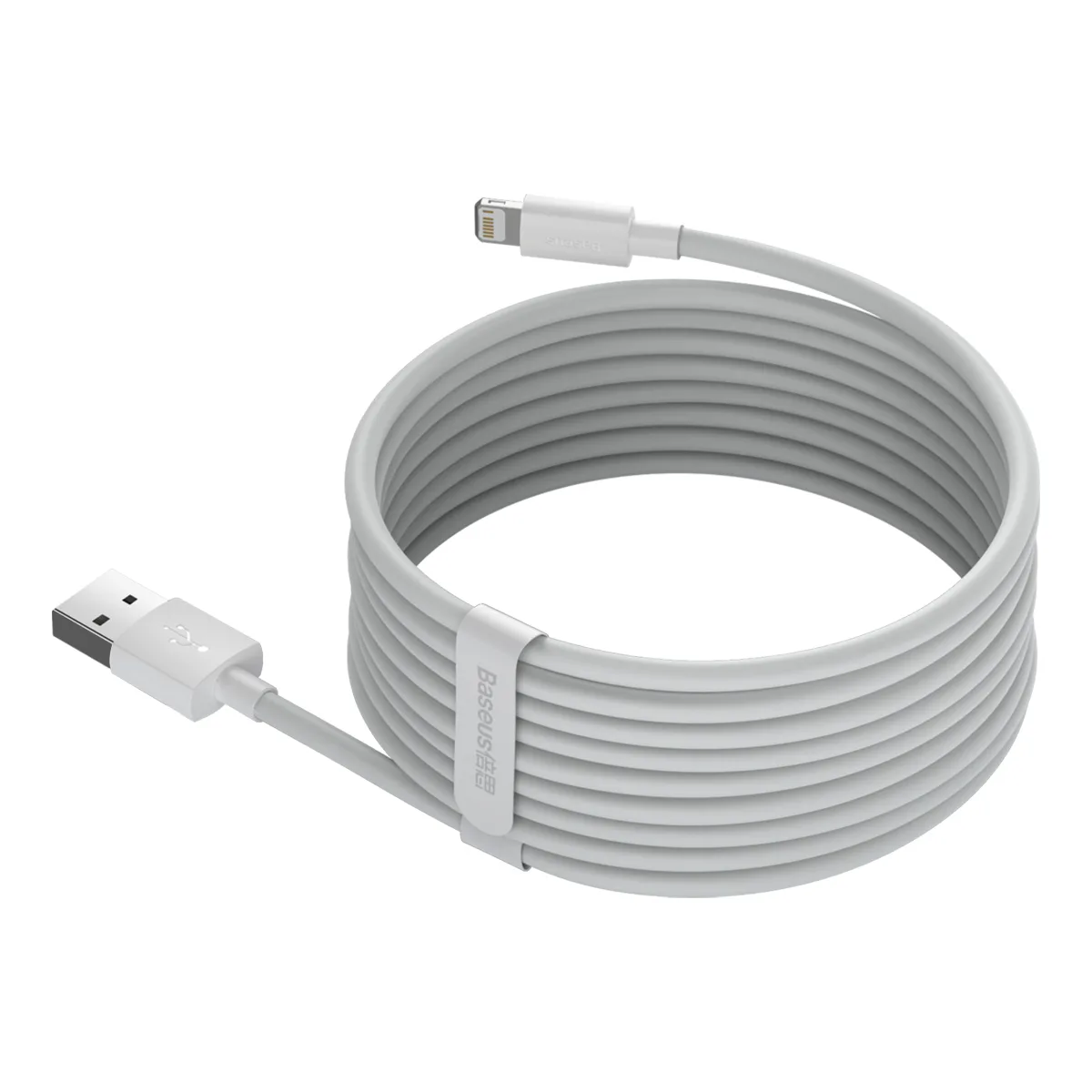 Baseus cable Simple Wisdom USB – Lightning 1,5 m 2,4A white 2 pcs