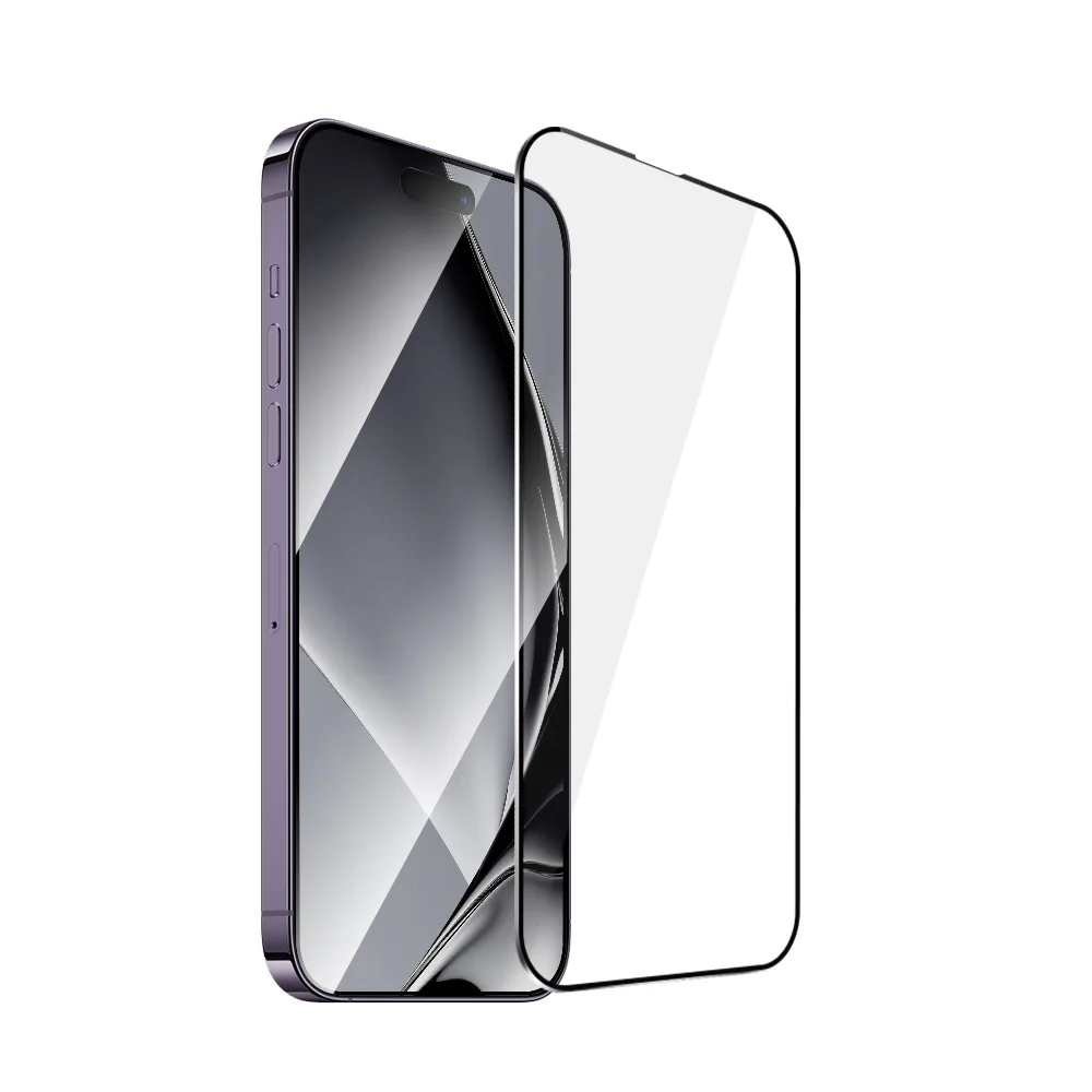 Härdat glas med metallram för iPhone 14 Pro Max 6,7″ svart ram
