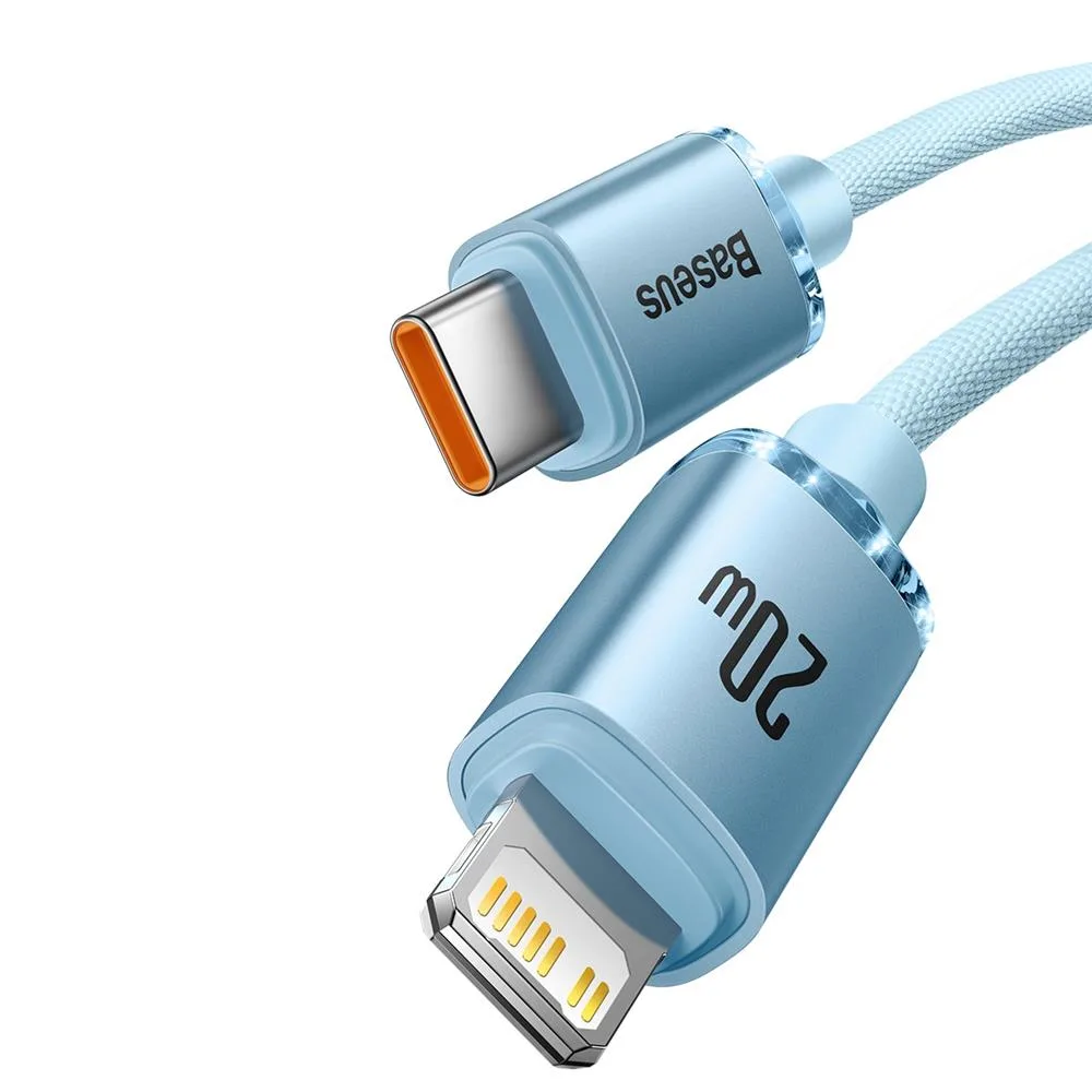 Baseus sladd Crystal Shine USB-C – Lightning 1,2 m 20W himmelsblå