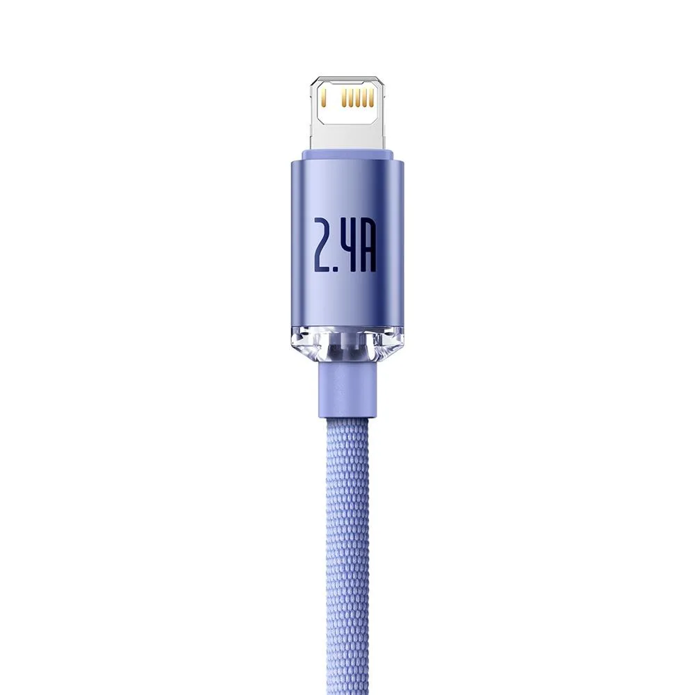 Baseus kabel Crystal Shine USB – Lightning 2,0 m 2,4A lila