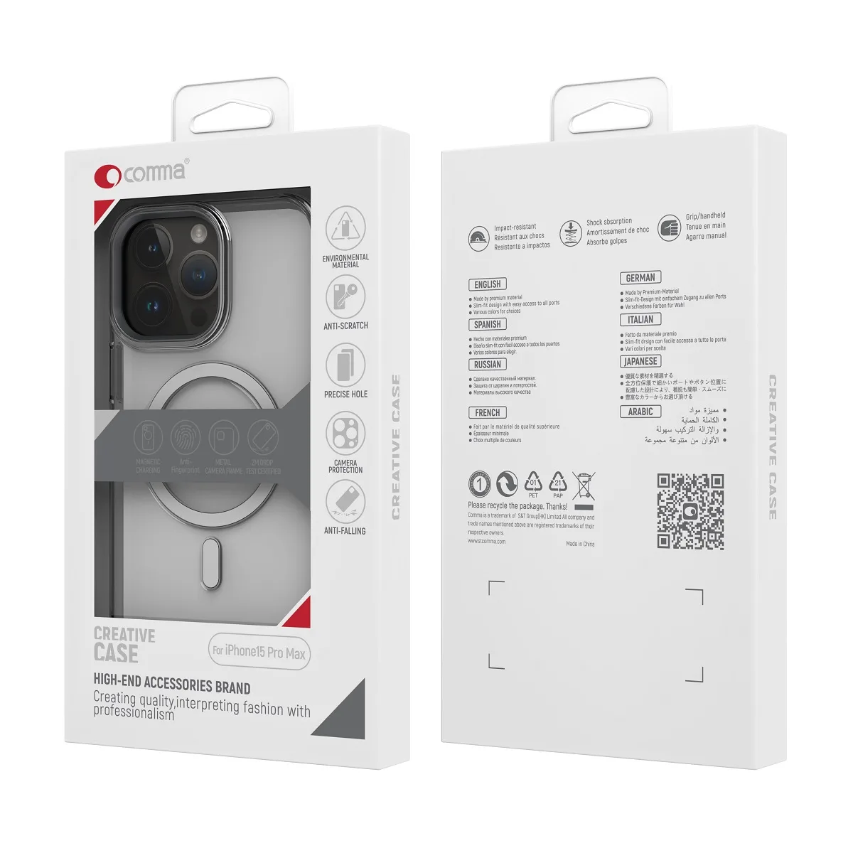 Kommafodral Crystal Mag för iPhone 15 transparent