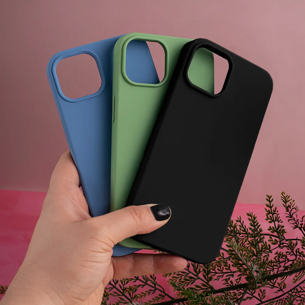 Solid silikonfodral för iPhone 15 Pro 6,1″ ljusgrön