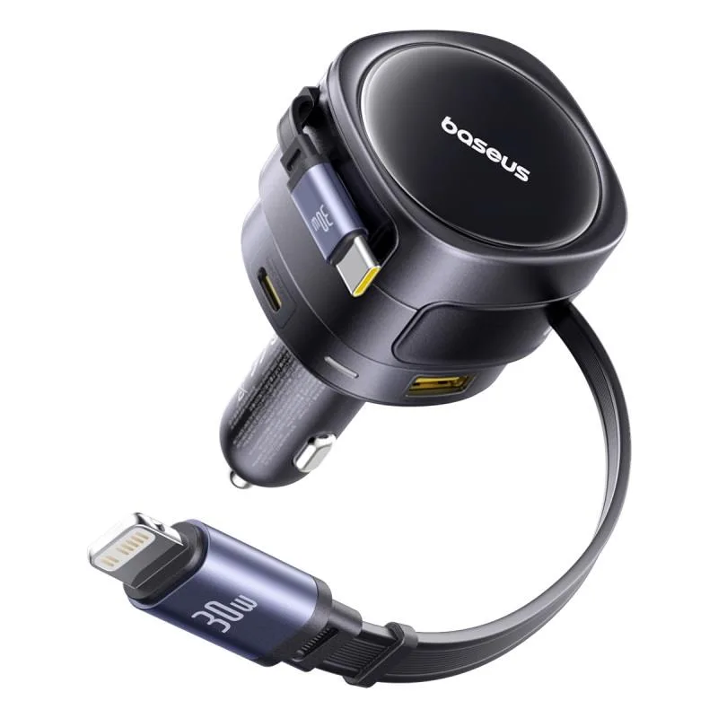 Baseus PD biladapter 1x USB-C + USB-A uttag 90W svart