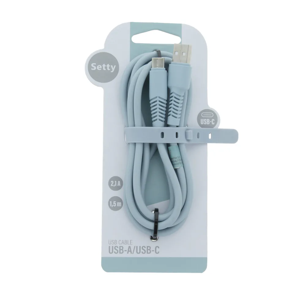 Setty cable USB – USB-C 1,5 m 2,1A KSA-C-1.523 blue